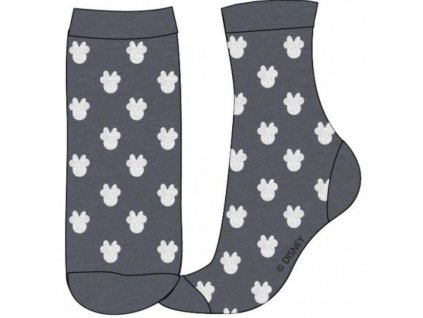 Dívčí ponožky MINNIE se stříbrnými srdíčky šedé