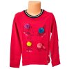 Dívčí tričko LEMON BERET bambulky s očima dlouhý rukáv červené