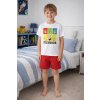 Chlapecké pyžamo SPONGEBOB krátké bíločervené