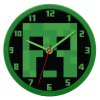 Dětské nástěnné hodiny MINECRAFT CREEPER zelenočerné 24 cm