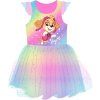 Dívčí šaty TLAPKOVÁ PATROLA SKYE tylové duhové