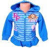 Dívčí mikina TLAPKOVÁ PATROLA s volánkem na zip s kapucou modrá