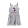 Dívčí šaty FROZEN ANNA A ELSA luxusní s tylem šedé (Barva Šedá, Velikost 110)