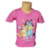 Dívčí tričko BLUEY A BINGO v objetí krátký rukáv růžové