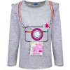 Dívčí tričko PEPPA PIG foťák dlouhý rukáv šedé