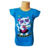 Dívčí tričko KOČKA S KYTAROU krátký rukáv modré
