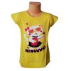 Dívčí tričko KOČKA S KYTAROU krátký rukáv žluté