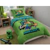 Dětské bavlněné povlečení MINECRAFT velká parta zelené 140x200