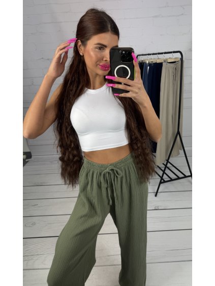 Mušelínové kalhoty BERON (Barva Béžová)