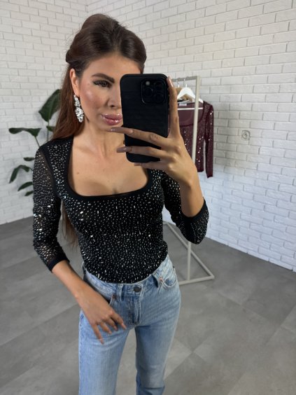 Kamínkový top LEXI (Barva Tmavě-modrá)