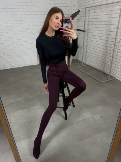 Punčochové legíny DELTA švestkové