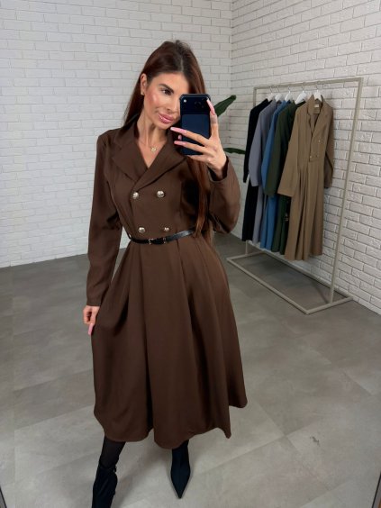 Trenčokové šaty AMILA čokoládové