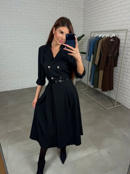 Trenčkotové šaty AMILA černé