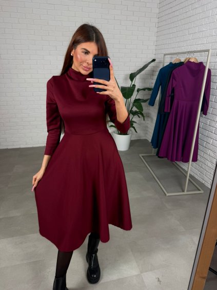 Šaty NAMIRA dlouhé bordové