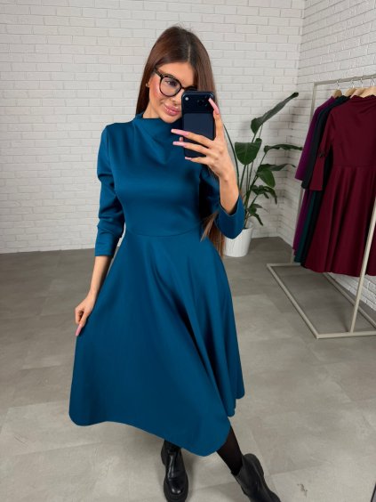 Šaty NAMIRA dlouhé petrolejové