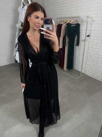 Šaty AVARA dlouhé černé