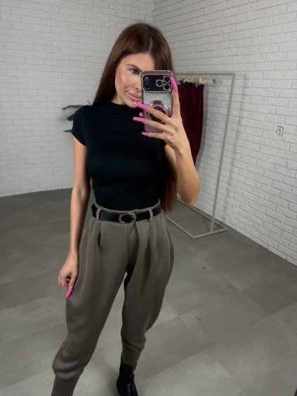 Kalhoty DAVONA hnědé