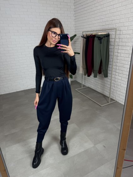 Kalhoty DAVONA tmavě modré