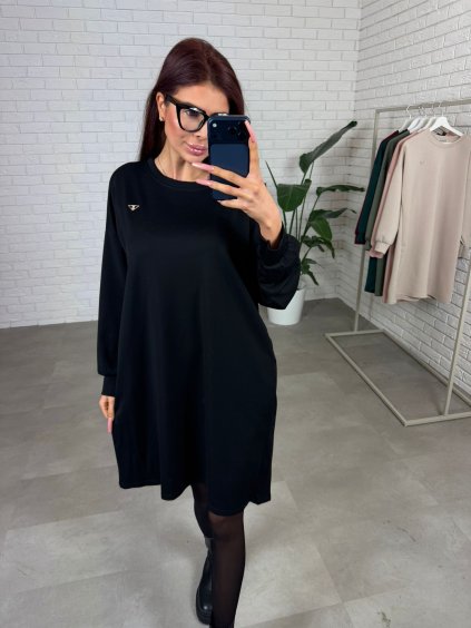 Poloteplákové šaty LOGER černé