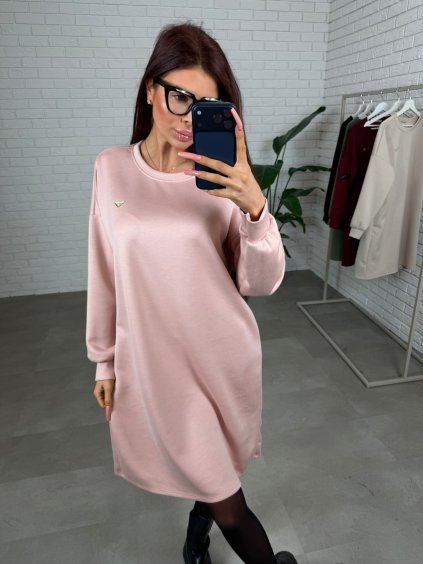 Poloteplákové šaty LOGER starorůžové