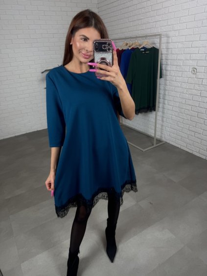 Šaty DELNA petrolejové