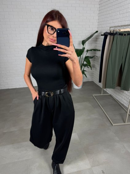 Poloteplákové kalhoty GATTO černé