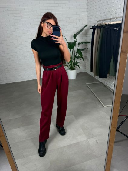 Poloteplákové kalhoty GATTO bordové