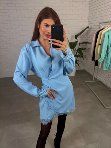 Šaty ORION pro štíhlé postavy modré