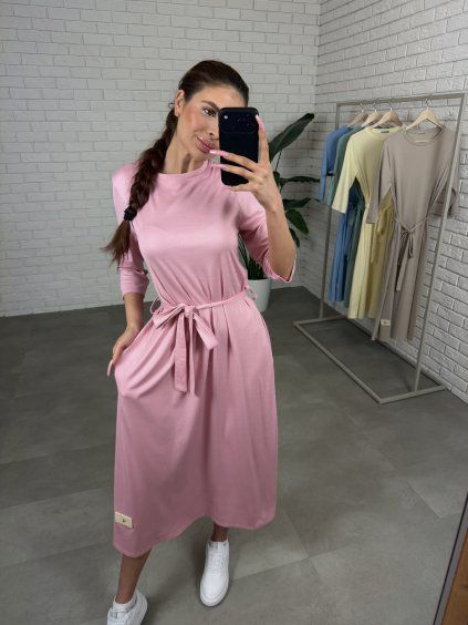 Šaty midi DOLVIA růžové