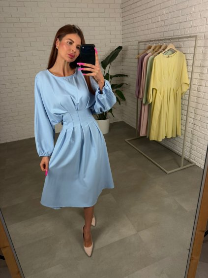 Midi šaty ZALOR modré