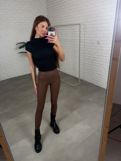 Tvarujúce legíny ORLAN pogumované hnedé