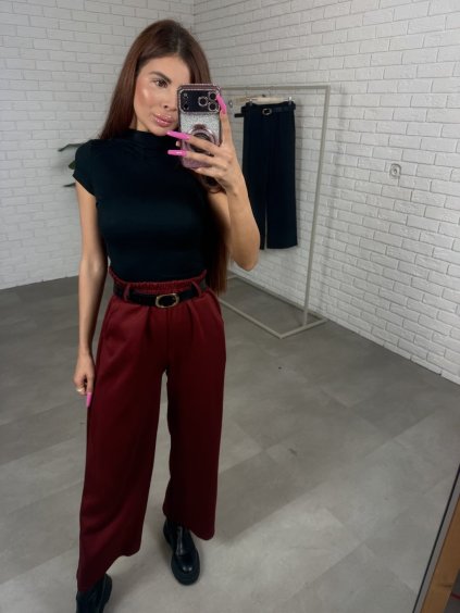 Poloteplákové nohavice BOREN bordové