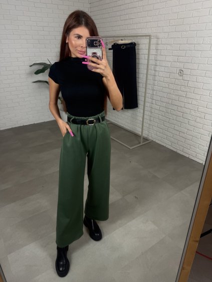 Poloteplákové nohavice BOREN olivové