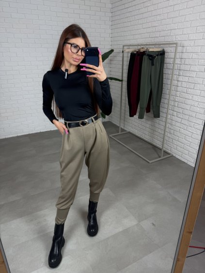 Nohavice DAVONA svetlohnedé