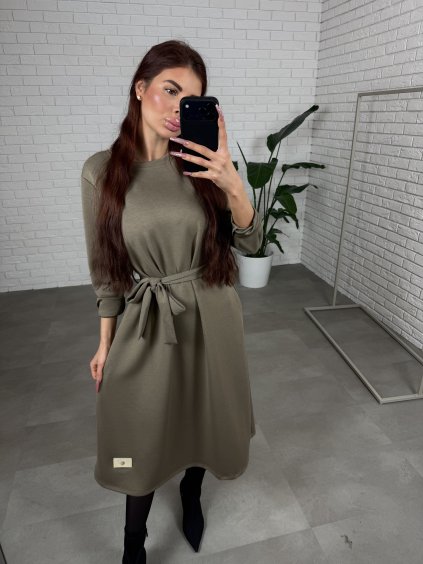 Šaty ZAMBA midi hnedé