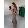 Vzdušné šaty na vyššie postavy LORANO studené hnedé – Studená hnedá