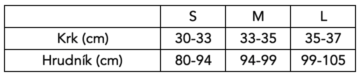 Velikostní tabulka Poledancerka - topy