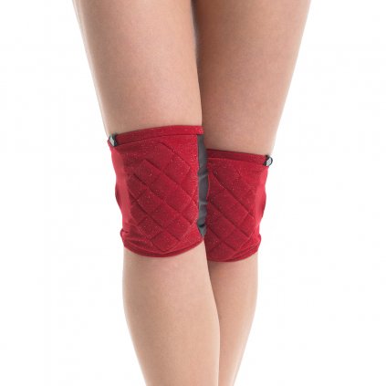 Poledancerka lurex red knee pads front1