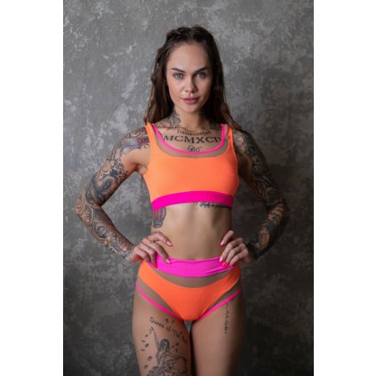 eng pl DREAM ORANGE 3D SHORTS WITH NEON PINK FINISH 1690 1