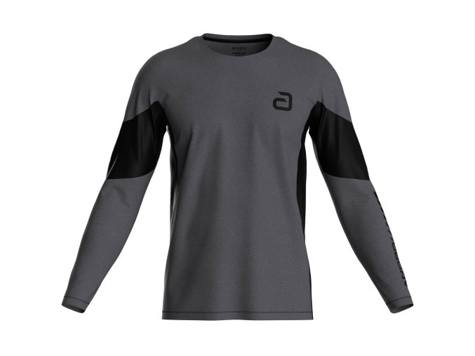 andro Longsleeve Ivers grey black 340 021 016 unisex 1 front