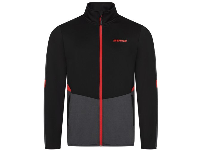 donic tracksuit jacket trail black anthracite red web