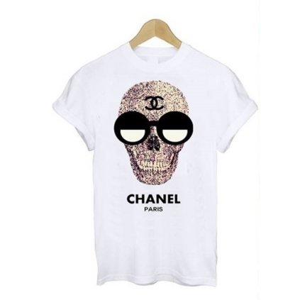 damske biele bavlnene tricko chanel s lebkou