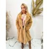 oversize damsky hnedy kozusinovy kabat z umelej kozusiny dlhy