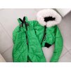 damske lyziarske zelene nohavice na traky zelena bunda s kozusinou damska