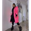 damska zimna dlha neonova ruzova bunda na zips