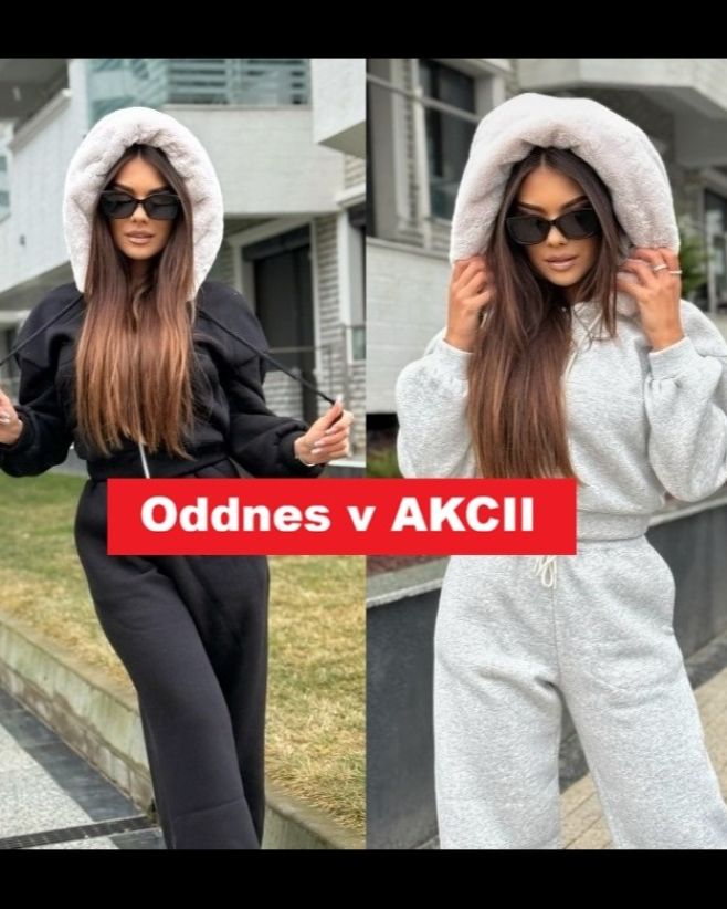 Čierna alebo sivá?🥰Dámska teplá bavlnená súprava s odopínateľnou kožušinou👍 ktorú nájdeš oddnes v AKCII💖Súprava je...