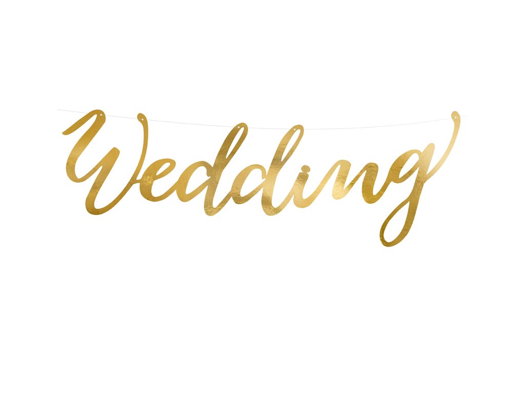 Banner “Wedding” ZLATÝ, 16,5 x 45 cm