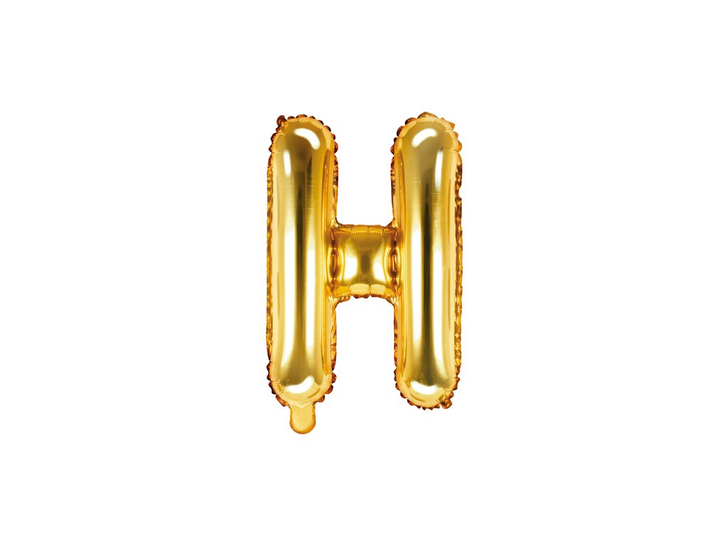 Fóliový balónek písmeno "H" ZLATÝ, 35 cm