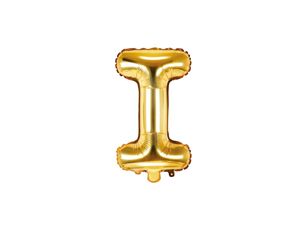 Fóliový balónek písmeno "I" ZLATÝ, 35 cm