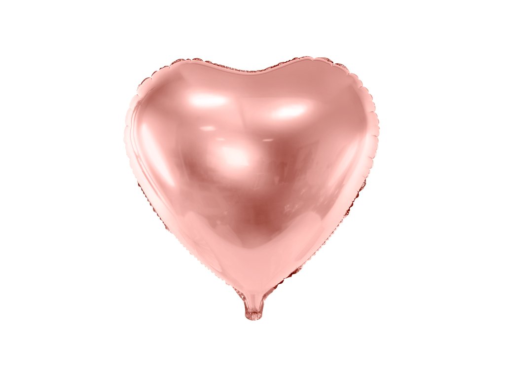 Fóliový metalický balónek "Srdce" RŮŽOVO-ZLATÝ, 61 cm